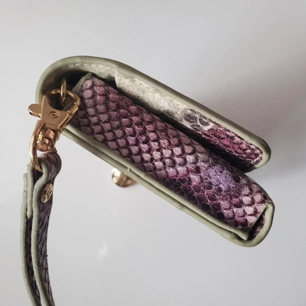 STEPHANIE JOHNSON Wristlet Havana Jane Wallet Credit Card Case Snake Print Leath